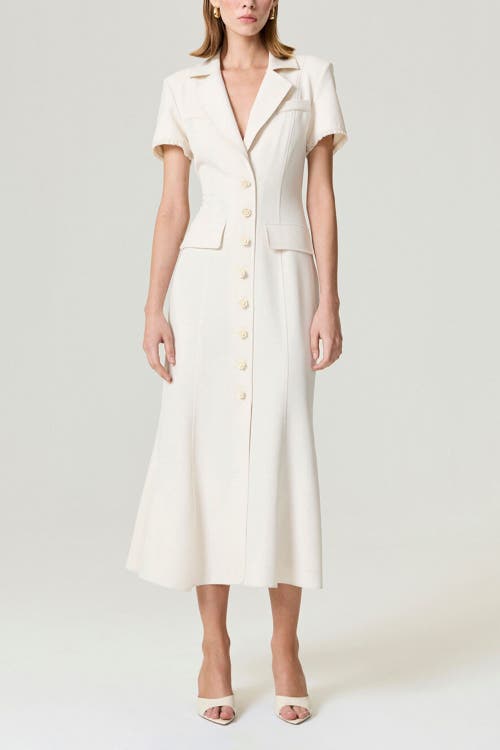 Nocturne Floral Button Detailed Maxi Dress In Neutral