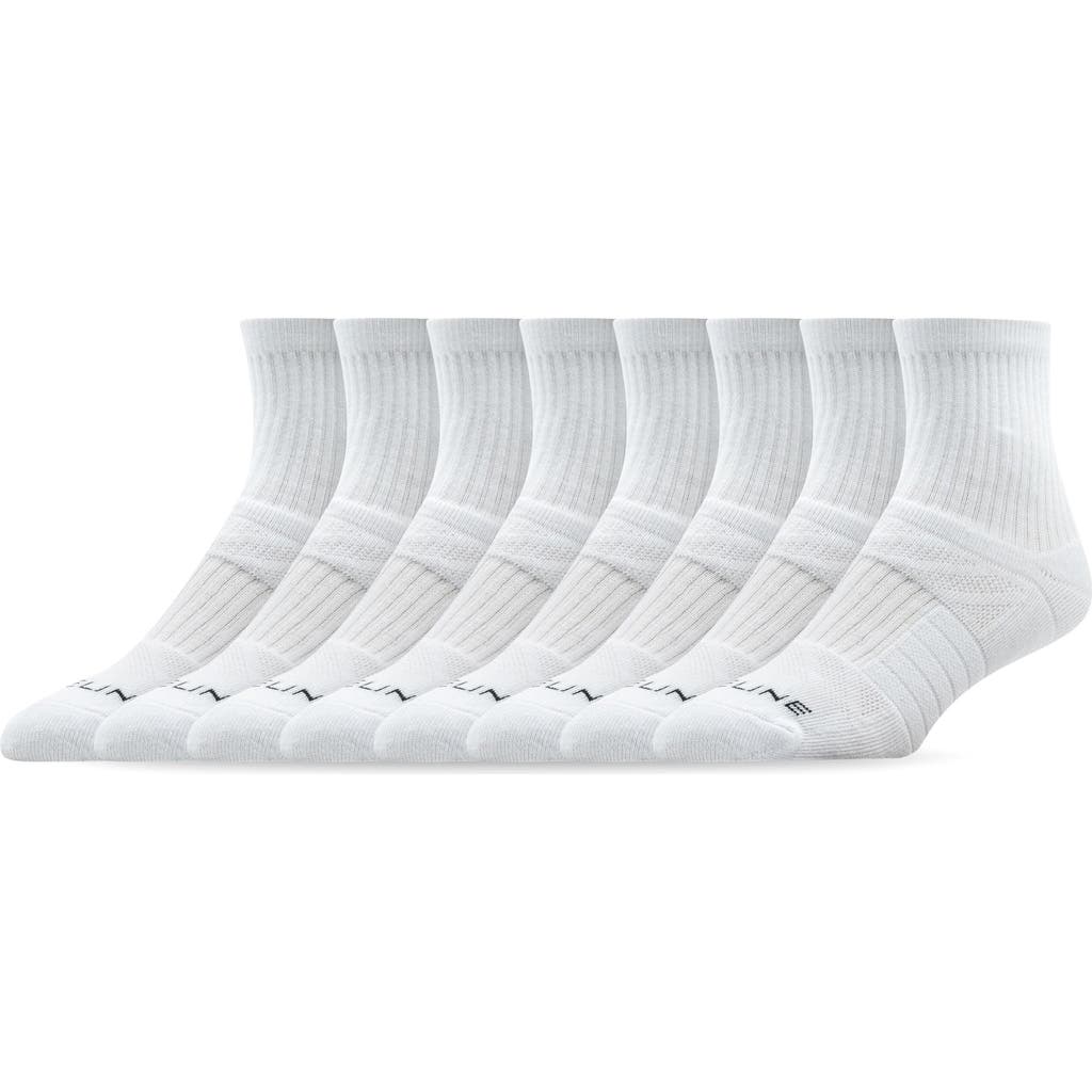 Strideline 8-pack Crew Socks In White