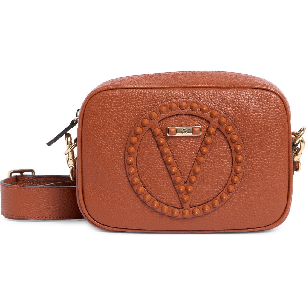 Valentino By Mario Valentino Mia Rock Stud Leather Crossbody Bag In Brown