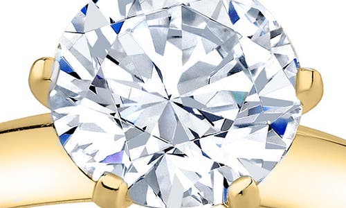 Crislu Brilliant Cut Cubic Zirconia Solitaire Ring In Gold