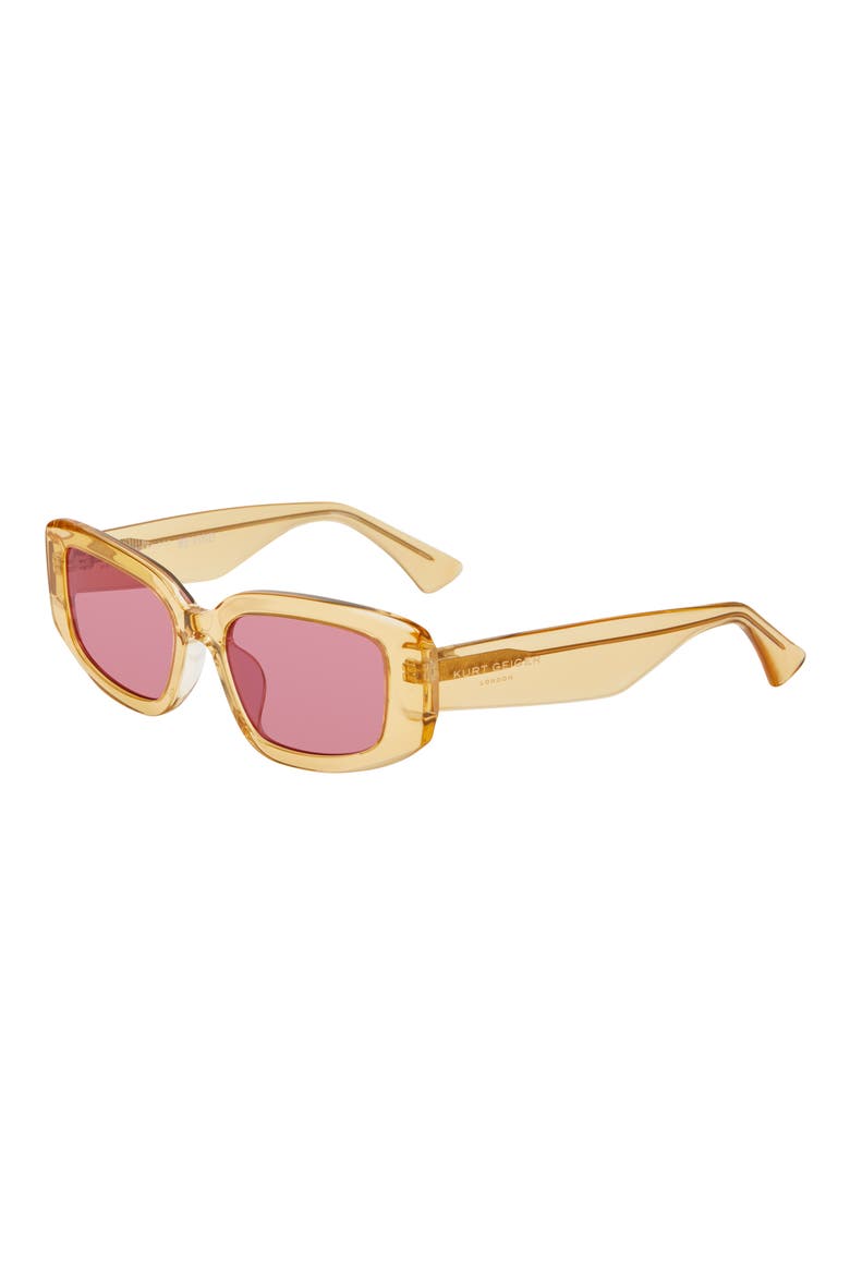 54mm Rectangular Sunglasses, Alternate, color, YELLOW/ PINK