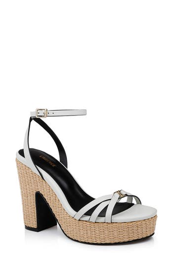 L'agence Genevra Ankle Strap Platform Sandal In White