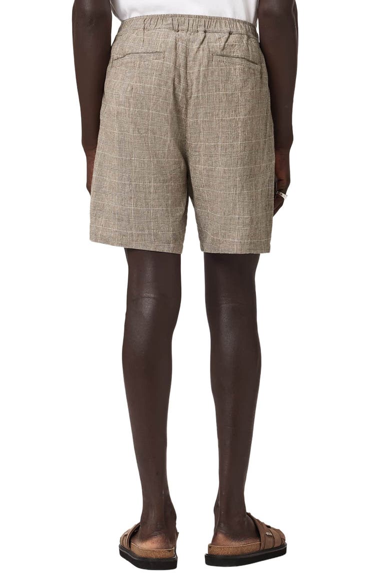 Keal Glen Plaid Linen Blend Shorts, Alternate, color, SEDIMENT BROWN