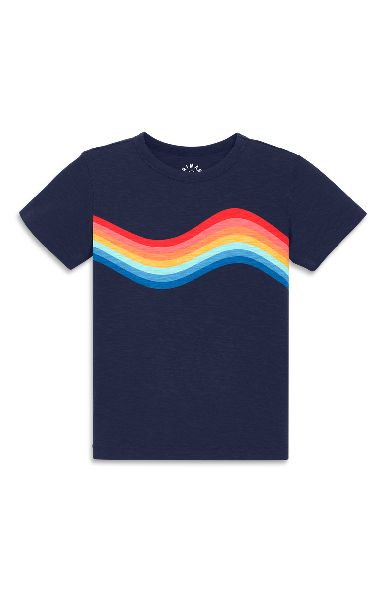 Primary Kids Rainbow Wave Tee, Alternate, color,