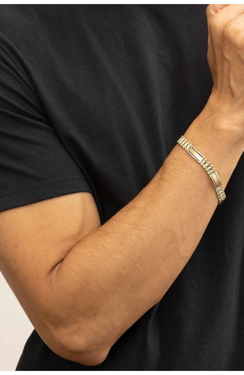 Oradina 10K Two Tone Gold Bogart Bracelet, Alternate, color, 10K Two-Tone Gold