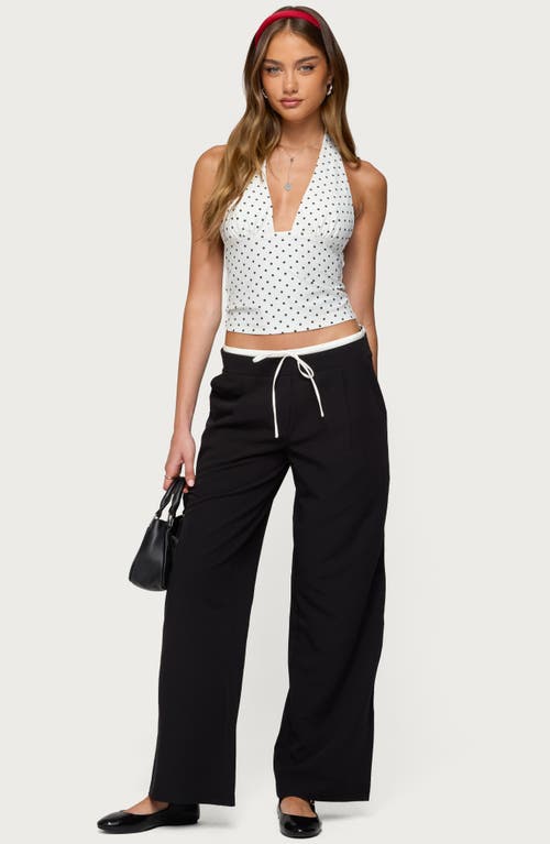 Edikted Blaire Polka Dot Halter Top In White