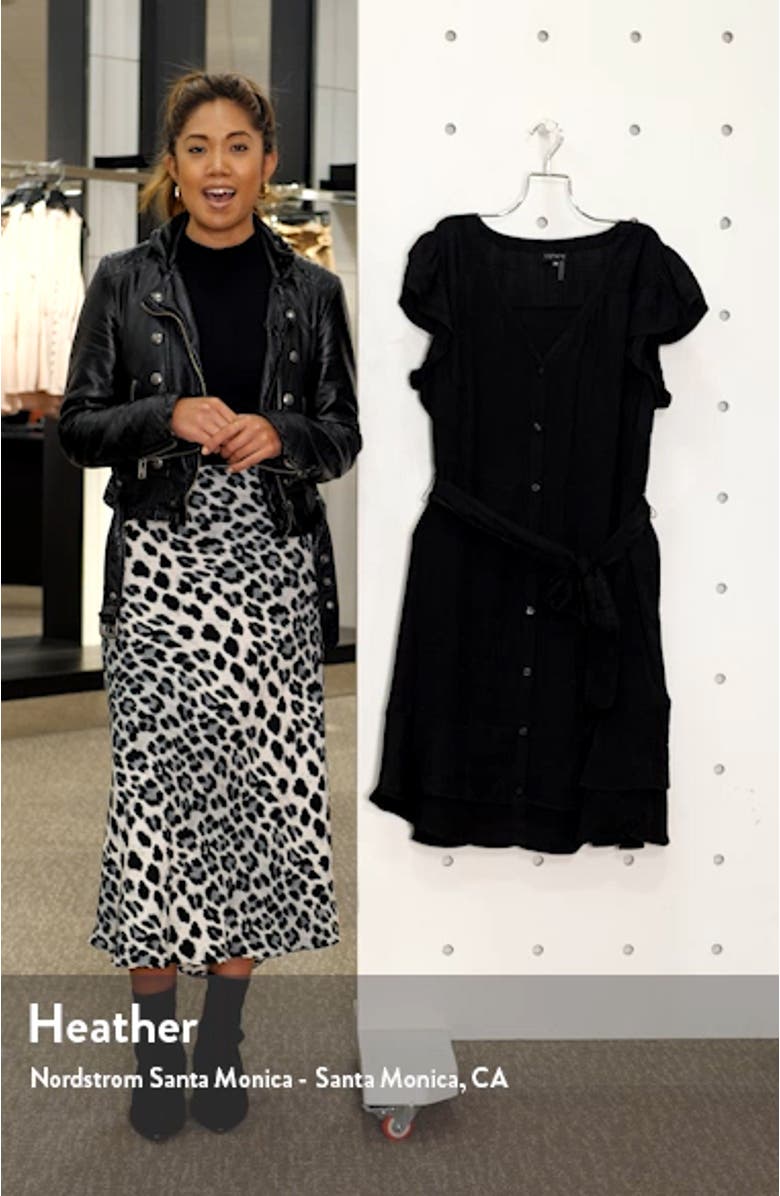 Asymmetrical Ruffle Fit & Flare Dress, sales video thumbnail