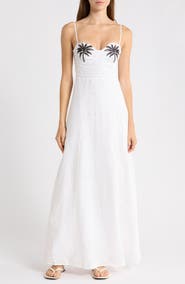 Maaji Nina Palm Linen Cover-Up Dress