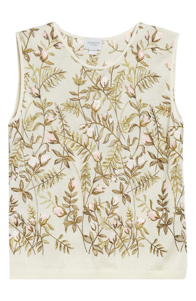 Giambattista Valli Embroidered Cashmere & Silk Sleeveless Sweater, Alternate, color, Ivory