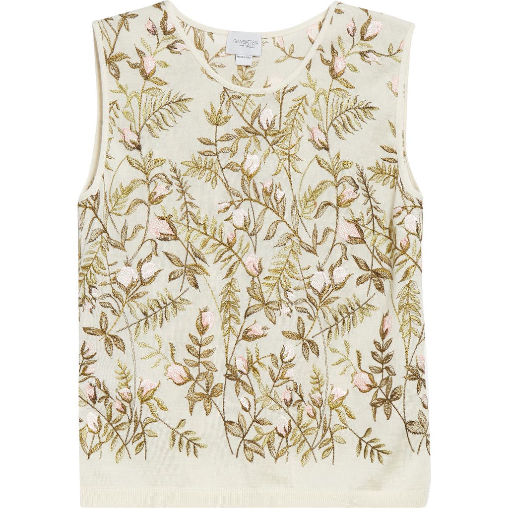 Giambattista Valli Embroidered Cashmere & Silk Sleeveless Sweater In Multi