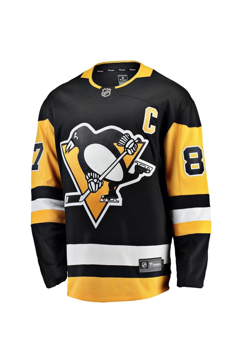 Men's Fanatics Sidney Crosby Black Pittsburgh Penguins Captain Patch Home Breakaway Jersey, Alternate, color, Black