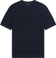 Theory Kolben Pacific Short Sleeve Textured Knit Sweater