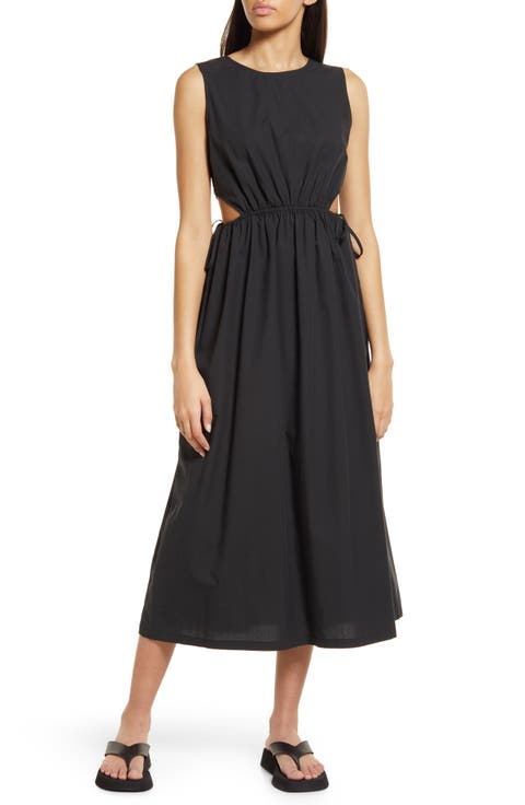 Yvette Cutout Organic Cotton Blend Midi Dress