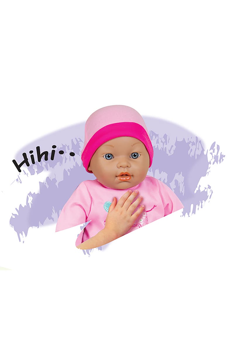 Lissi 16 Inch Interactive Baby Doll Beatrice, Hot Pink & Elephant Outfit, Cap, Alternate, color, Multicolored