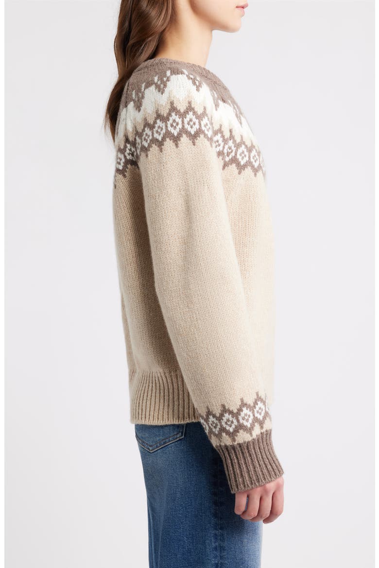Beth Fair Isle Wool Sweater, Alternate, color, BEIGE MULTI