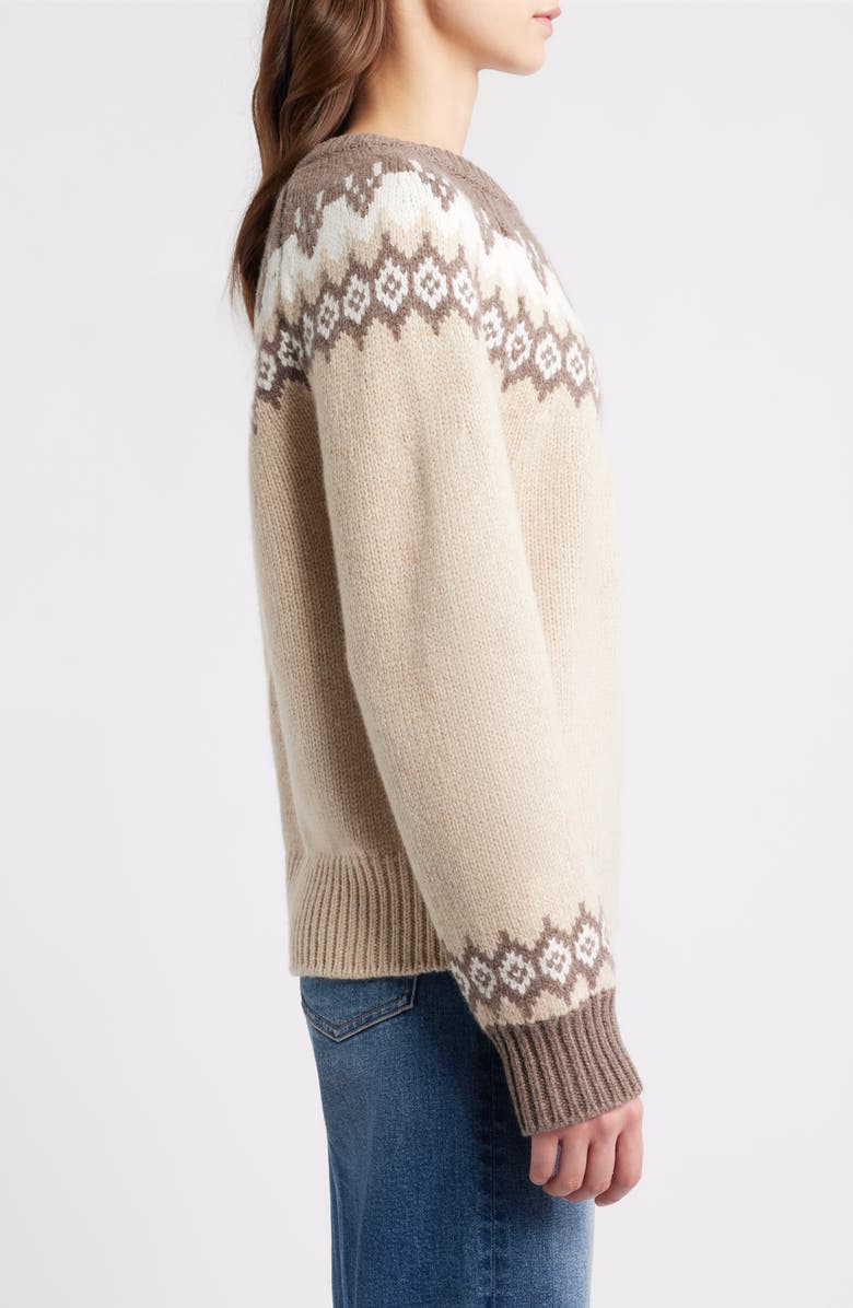 rag & bone Beth Fair Isle Wool Sweater, Alternate, color, Beige Multi