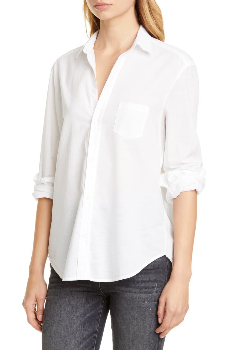 Eileen Relaxed Button-Up Shirt, Alternate, color, WHITE