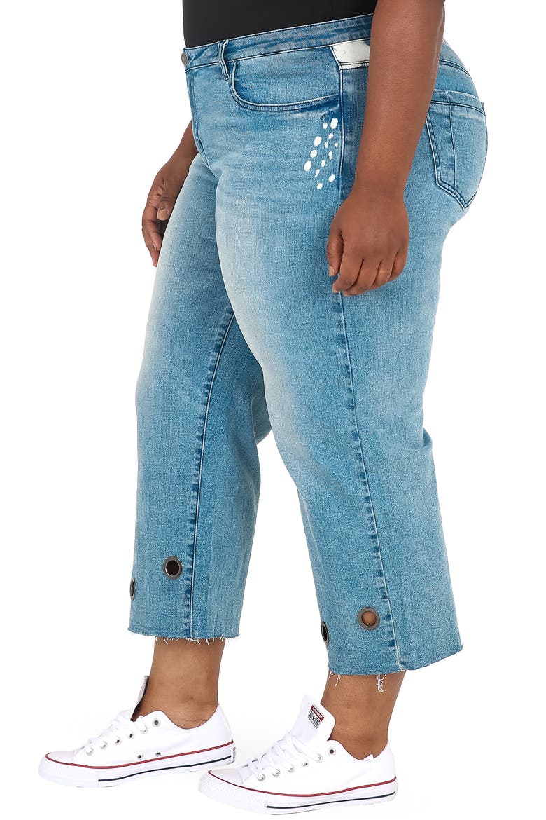 Janice Grommet Straight Leg Jeans, Alternate, color, BLUE