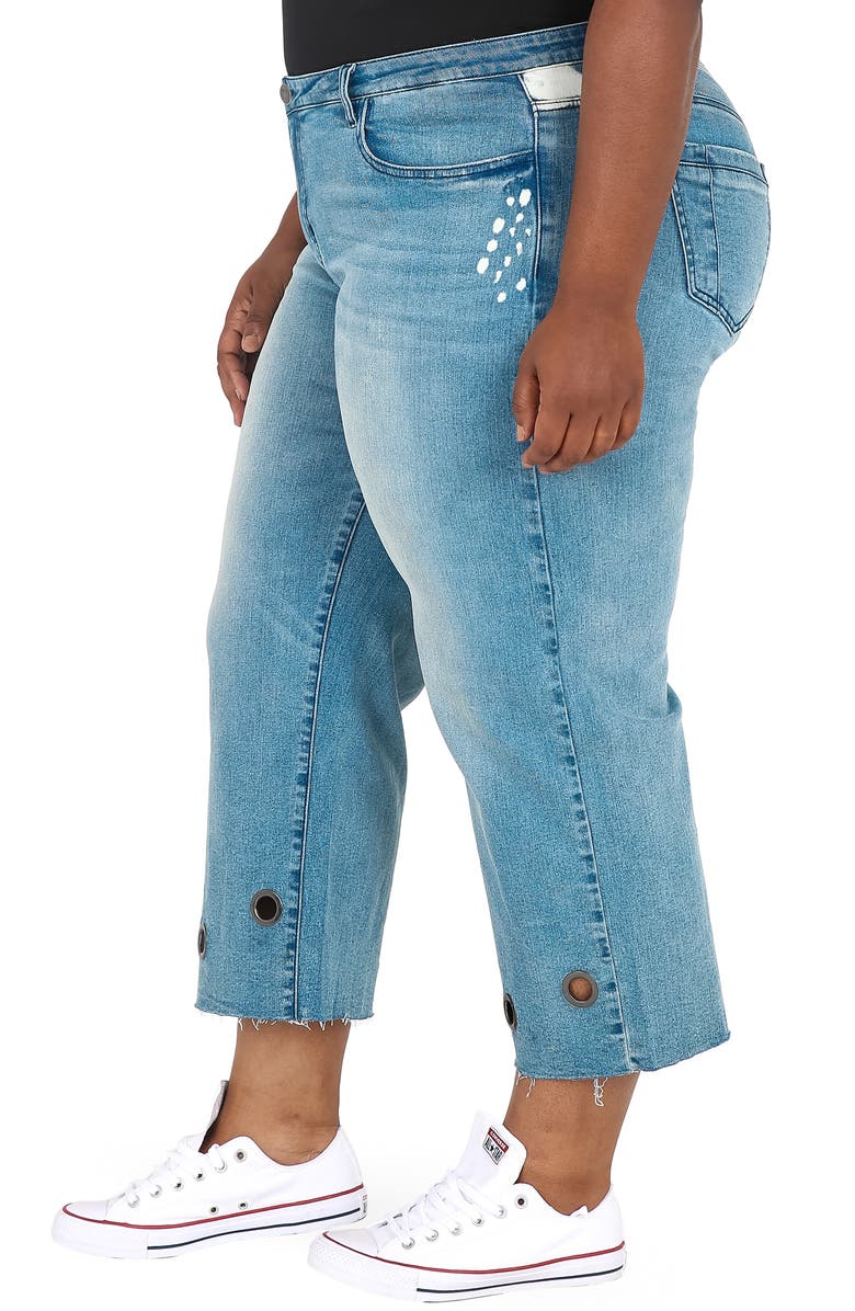 Poetic Justice Janice Grommet Straight Leg Jeans, Alternate, color,