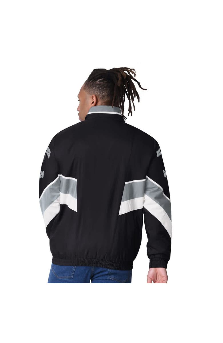 STARTER Men's Starter Black San Antonio Spurs Captain Oxford Full-Zip Jacket, Alternate, color, Black