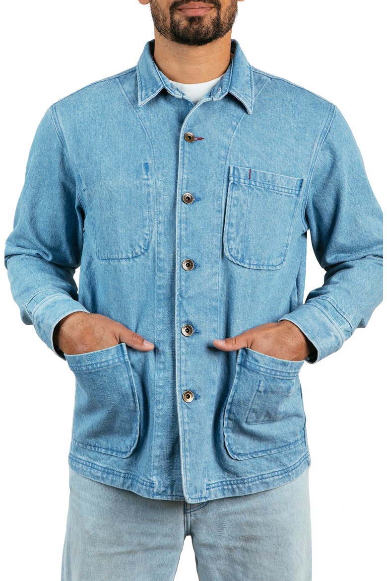 Cunningham Denim Chore Jacket, Main, color, SKY BLUE