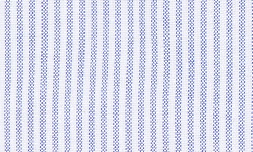 Lorenzo Uomo Trim Fit Vertical Stripe Cotton Dress Shirt In White/blue