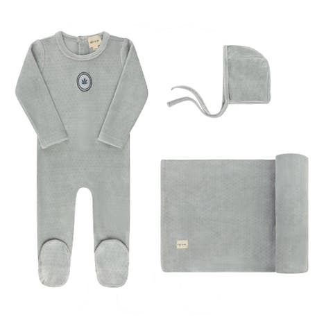 Embroidered Floral Dot Collection - Layette Set