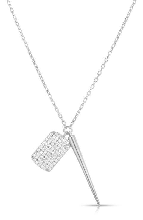 Spike Tag Pendant Necklace
