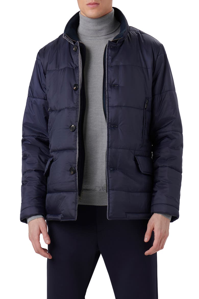 Water Repellent Quilted Jacket, Main, color, NAVY