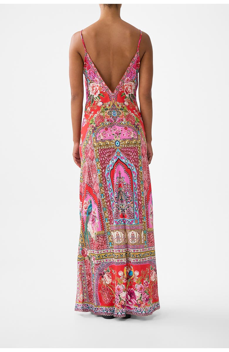 Camilla V-Neck Full Length Bias Slip Dress, Alternate, color, Heirloom Empire