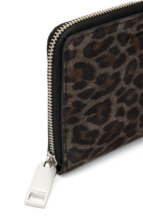 Allsaints Lena Hex Leather Zip Wallet In Black