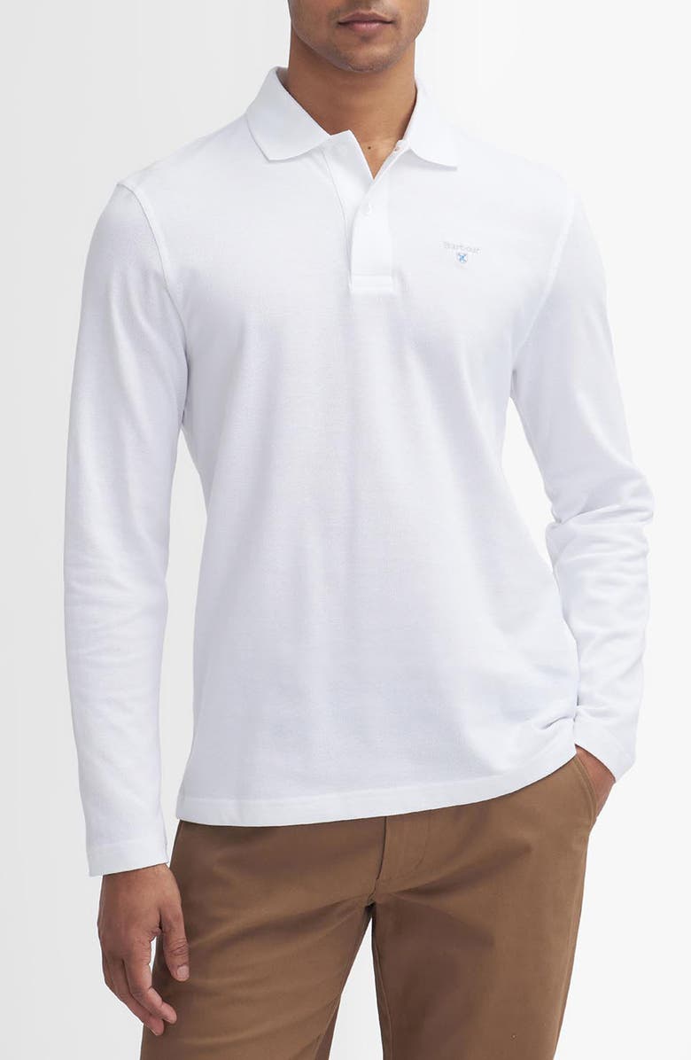 Barbour Long Sleeve Cotton Polo, Main, color, 