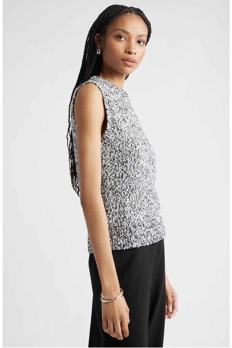 Marled Crewneck Sweater Vest, Alternate, color, BLACK-IVORY MARL