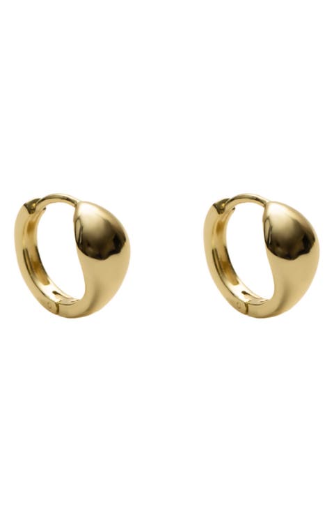 Solid Signet Hoop Earrings
