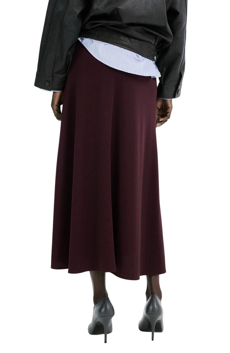 MANGO Fine Knit Midi Skirt, Alternate, color, Wine