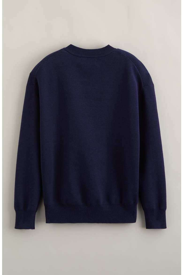 Relaxed Fit Crewneck Cotton Blend Sweater, Alternate, color, NAVY PEACOAT