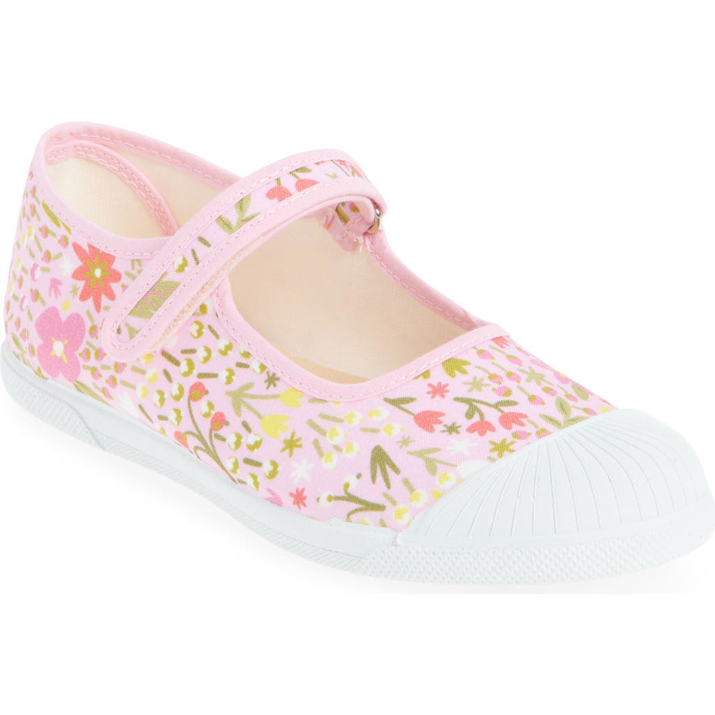 Childrenchic Isabel Floral Canvas Mary Jane Sneaker In Pink Florals
