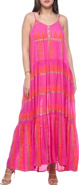 RANEES Button Half Placket Maxi Sundress