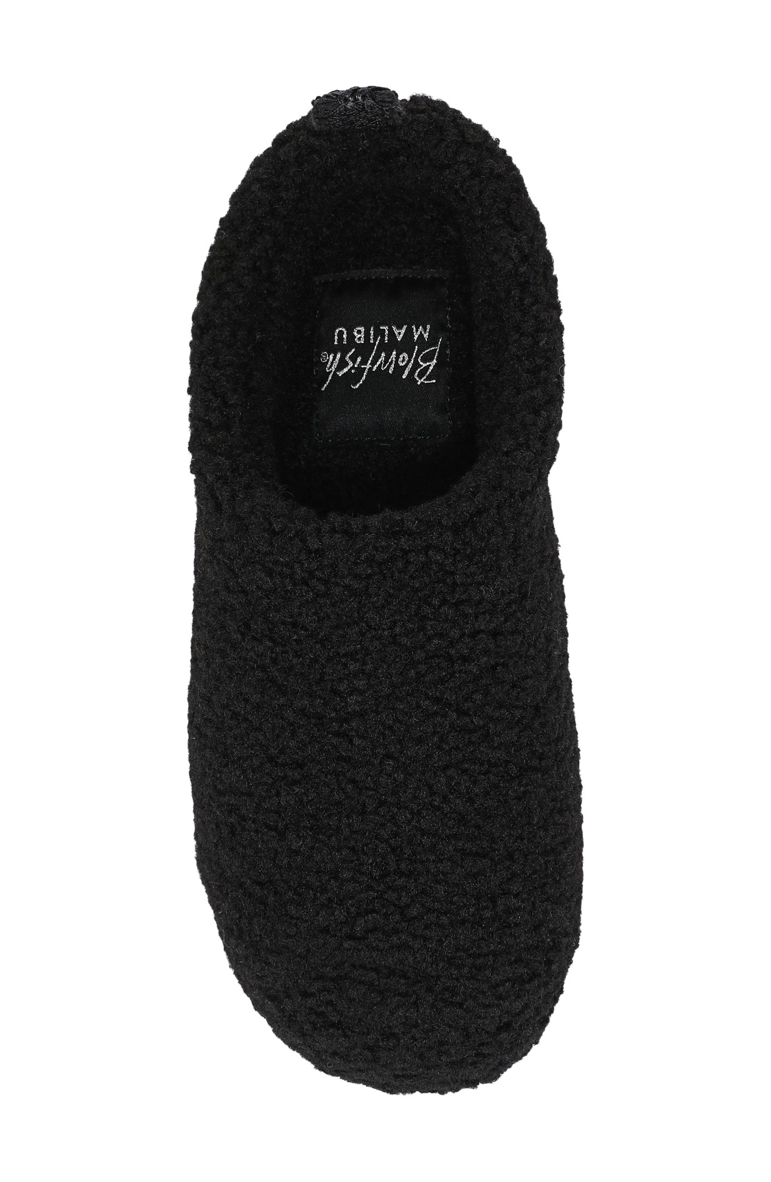 Blowfish Malibu Cushie Faux Shearling Slipper, Alternate, color, Black Faux Shearling