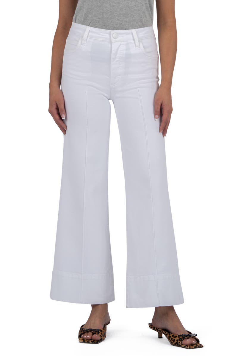 KUT from the Kloth Meg Pintuck Mid Rise Ankle Wide Leg Jeans, Main, color, 