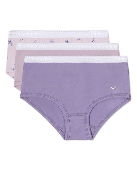 Girls' 3 Pair Pack Lovely Lavender Floral Briefs