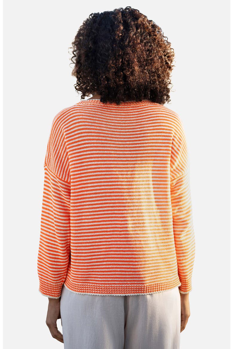 Knitted Stripe Relaxed Jumper, Alternate, color, Orange