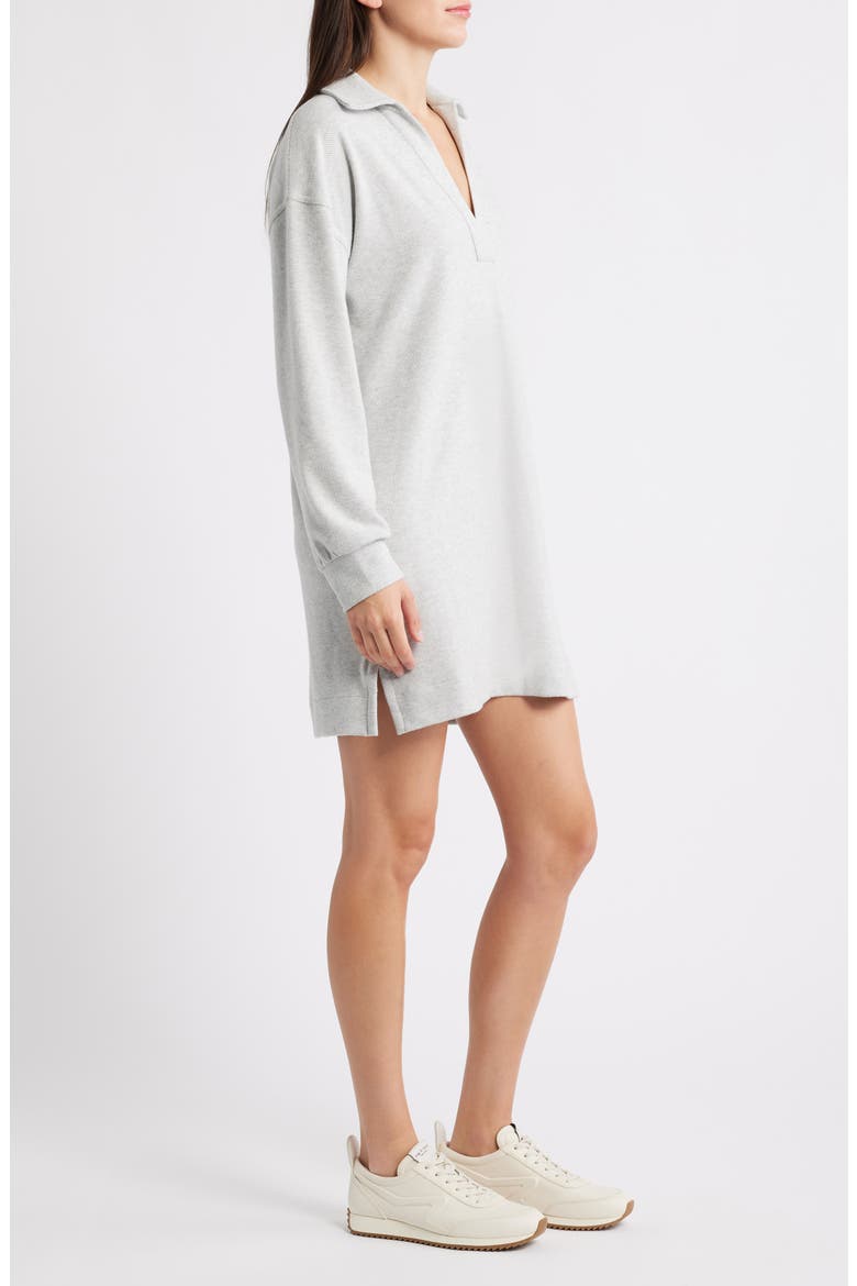 Legend Hudson Long Sleeve Polo Sweater Dress, Alternate, color, LIGHT HEATHER GREY