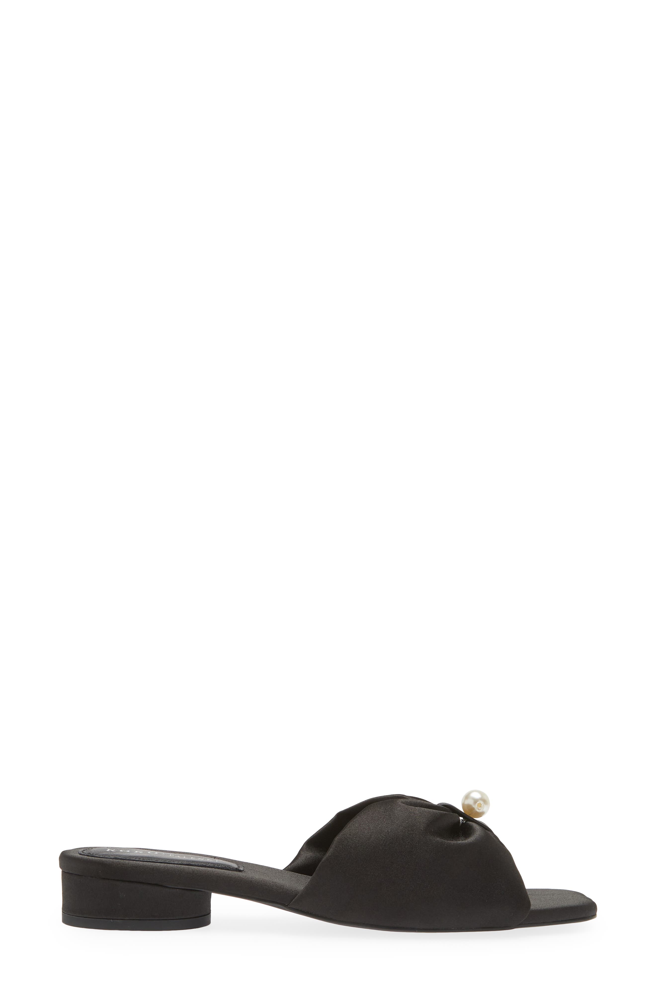 KOKO + PALENKI Tara Slide Sandal, Alternate, color, Black Satin