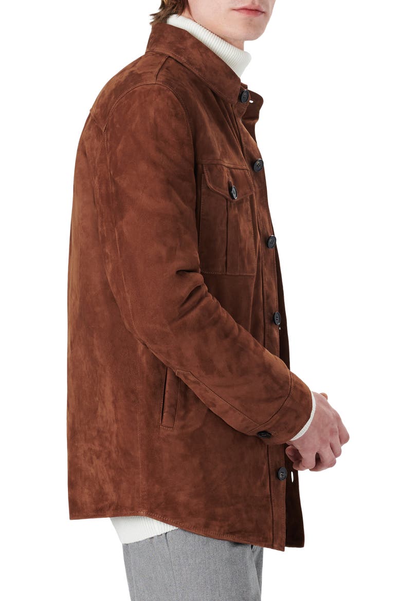 Suede Shirt Jacket, Alternate, color, TOBACCO