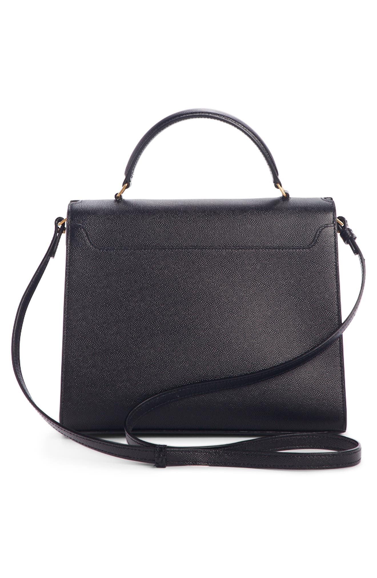 Saint Laurent Medium Cassandra Calfskin Leather Satchel, Alternate, color, 