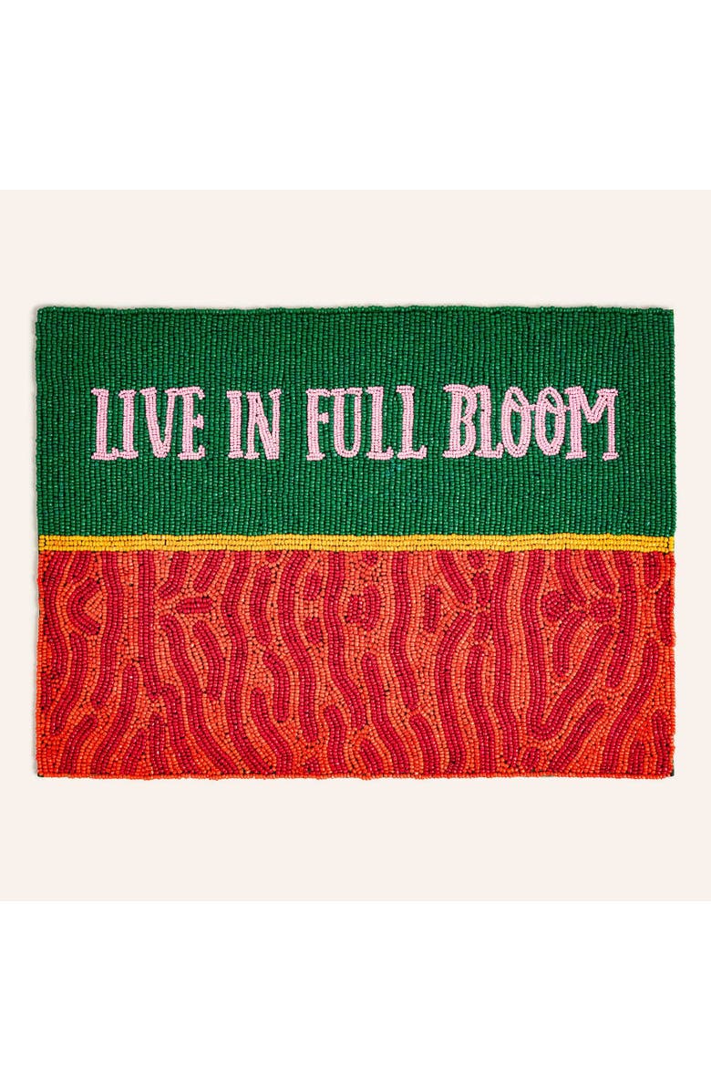 Zsa Zsa Zsu Dadri Beadded Placemat Bloom 12X16 In, Main, color, Green-Red