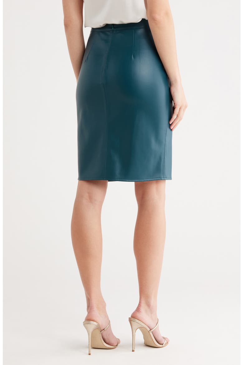 Amira Faux Leather Pencil Skirt, Alternate, color, DARK TEAL