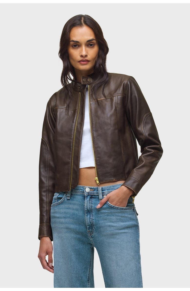 Hudson Jeans Moto Jacket, Main, color, Umber