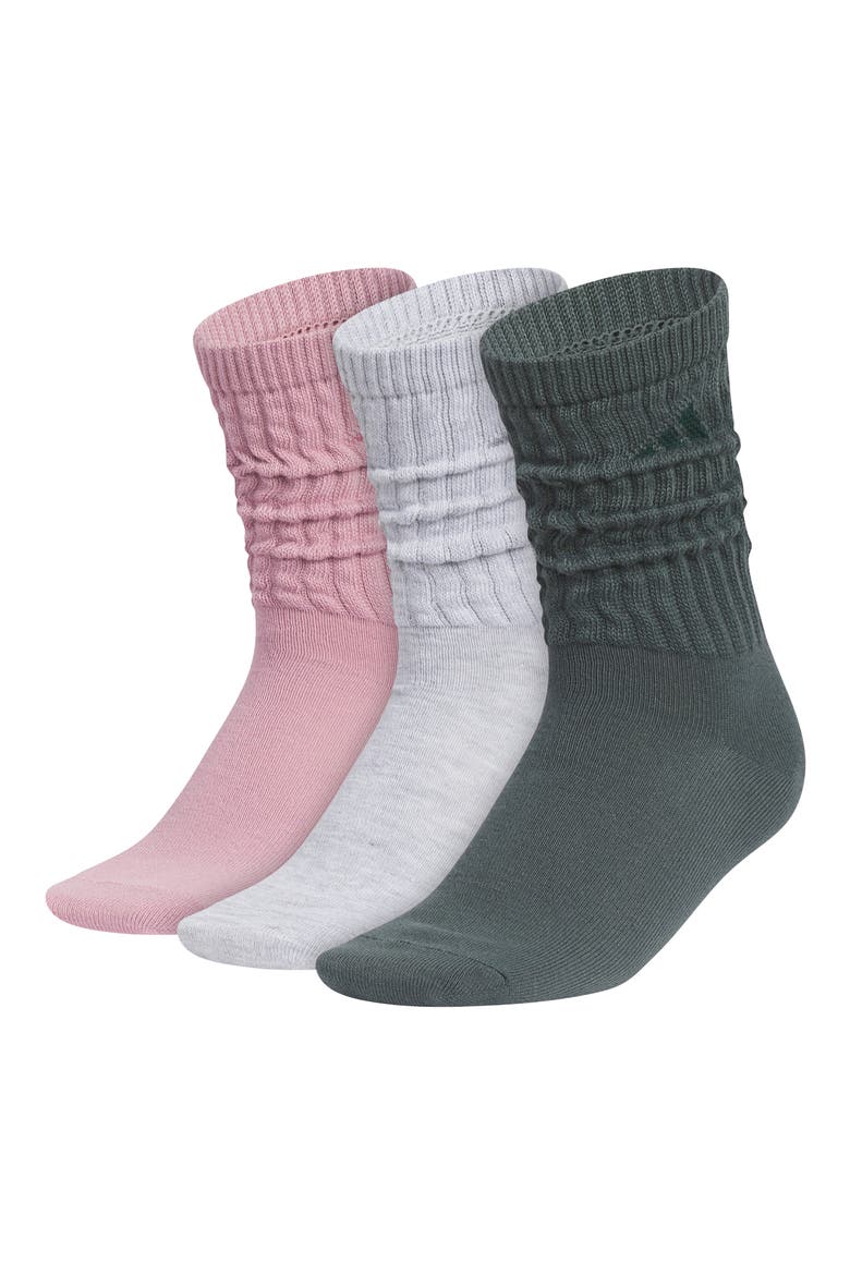 3-Pack Athletic Scrunch Socks, Main, color, MAUVE PURPLE/ HEATHER/ GREEN